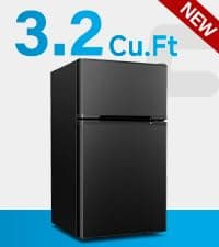 Feelfunn Mini Fridge with Freezer - 3.2 Cu.Ft Single Door Mini Refrigerator with Adjustable Thermostat, Low Noise, Energy Saving, Small Fridge for Bedroom, Apartment, Dorm, Classroom, Office - Silver