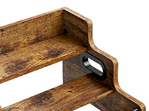 KLM Liquor Bottle Display Shelf, Coffee Syrup Rack Organizer, 3 Step Countertop Liquor Wine Rack, mini bar,liquor cabinet, Home Retro Bar Shelf Stand for Liquor Whiskey, Spirits B0D8TFHH3F
