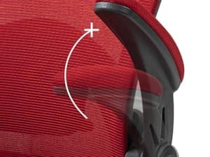 Oline ErgoAir Ergonomic Office Chair – Adjustable Lumbar Support, Flip-Up Armrests, Mesh Computer Desk Chair, Swivel Rolling Executive Gaming Chair for Home & Office (Red)