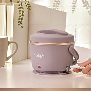 Crock-Pot 20-Ounce Electric Lunch Box, Portable Food Warmer, Blush Pink | Perfect for Travel, Car, On-the-Go | Spill-Free, Dishwasher-Safe