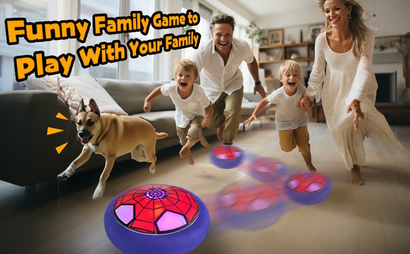 Soccer Toys for Boys 4-6 Hover Soccer Ball Indoor Gifts for Boys Kids Toys Birthday Gifts for 4 5 6 7 8 9 10 Year Old Boy Air Floating Soccer Toy with LED Lights Foam Bumper