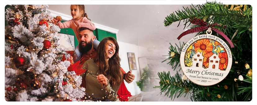 Neighbor Awesome Neighbor Ornaments, for Neighbors, Ideal Gifting to Friends, Unique and Decorative Neighbor Ornaments, Awesome Neighbors Gift