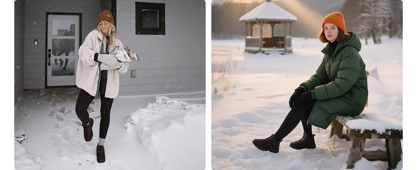 TEMOFON Winter Snow Boots for Women: Waterproof Warm Fur Lined Walking Outdoor Ankle Booties Slip on Snow Shoes Size 5-12