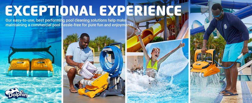 Dolphin Wave 90i Wi-Fi Automatic Robotic Pool Vacuum Cleaner Includes Caddy, Wall Climbing Scrubber Brush, Top Load Filters, Ideal for Commercial Pools up to 78 FT in Length