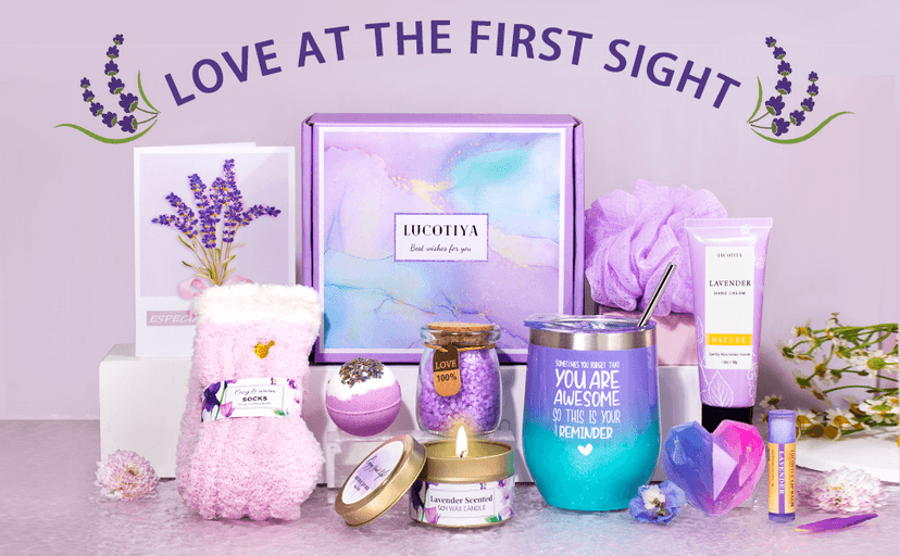 LUCOTIYA Gifts for Women, Christmas Gifts Basket for Woman Birthday Wine Tumbler Self Care Package Gift for Mom, Bestie, Her, Sister, Wife, Auntie Thank You Gift for Women Teacher Appreciation