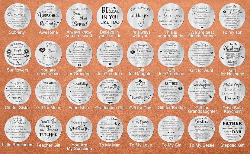 OUMILAN Pocket Hug Token Gifts for Men Boyfriend Girlfriend Inspirational Gift for Son Daughter Brother with Leather Keychain