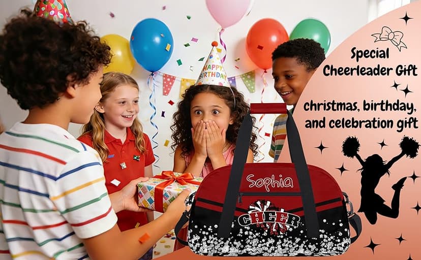 Zestdesign Personalized Cheerleader Bag, Custom Cheer Bag with Name, Customize Gym Sport Duffel Bag for Women, Green Yellow