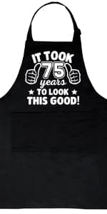 30th 40th 50th 60th 65th 70th 75th Birthday Gifts for Men, Chef Aprons for Men with 3 Pockets