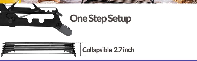 Geesta 2/3/4-Tier Upgraded Collapsible Cooling Rack with Adjustable 3 Setting Design Stackable Roasting Cooking Drying Wire Cooling Rack for Cookies Baking Gifts for Women B08BL5MP3Z
