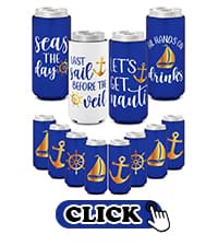 CiyvoLyeen Golf Beer Can Cooler, Bachelor Party Can Sleeves Neoprene Insulator Drink Glasses Cup Holders for Golfer Gifts Wedding Outdoor Activities Supplies Let’s Par-Tee 6PCS