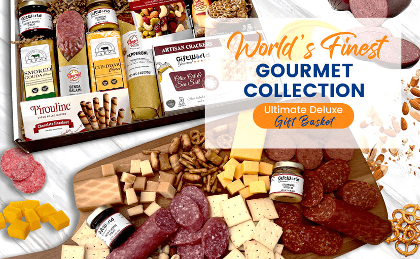 Deluxe Meat and Cheese Gift Basket – Gourmet Charcuterie Assortment Charcuterie Food Items, Meat Cheese Assortment, Food Gifts for Men, Tailgating, Business, Congratulations, Care Packages, Thanksgiving and Christmas Gifts - 11-item Bundle