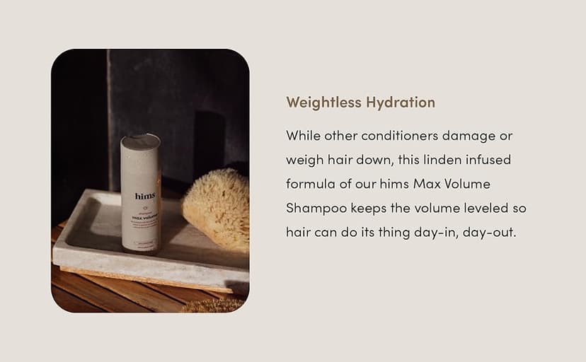 hims Max Volume Men's Shampoo & Conditioner Set - Volumizing Natural Shampoo and Conditioner for Men - Adds Volume, Shine & Bounce - Citrus Spice - 2 x 6.4 fl oz
