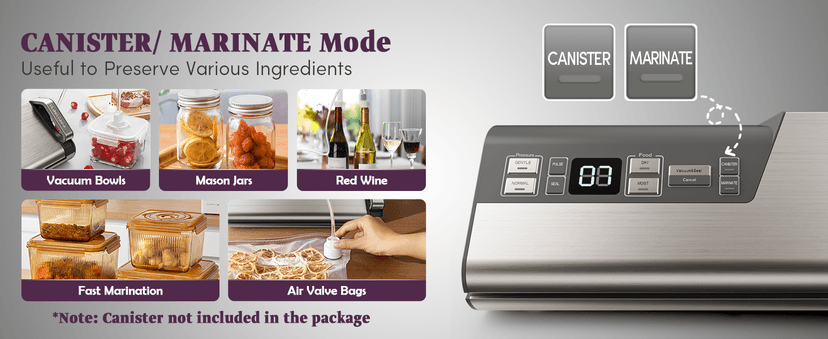 Mesliese Vacuum Sealer Machine, Powerful 95kPa 140W One Hand Operation Food Sealer, Double Seal Strip with Build-in Cutter & Countdown Display