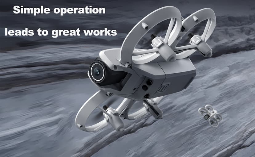 RC Small Drone with Dual Cameras, Propeller Guard, Altitude Hold, One-Key Takeoff, 3D Flips, 2 Batteries, Intelligent Obstacle Avoidance, Remote Control Helicopter Airplane, Hovering, APP Control, LED Lights, for Beginners FPV Palm Takeoff Mini Quadcopter (Orange)