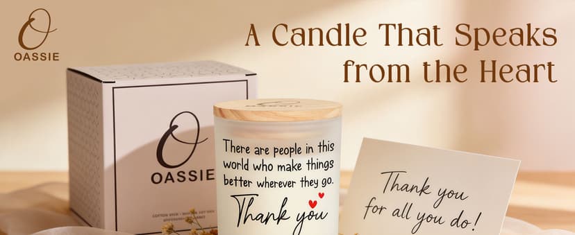 OASSIE Thank You Gifts for Women - Long Lasting Vanilla Lavender Candle 10 Oz - Appreciation Inspirational Birthday Gifts for Women Coworkers Friend Teachers Nurses Boss Employees