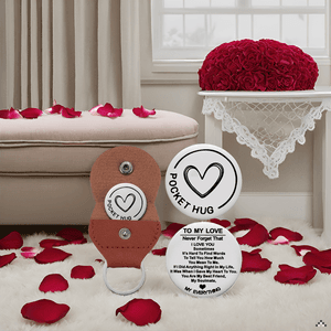 Aesnefe Pocket Hug Token Inspirational Reminder Gifts Mental Health Thinking of You Gift Self Love with PU Leather Keychain