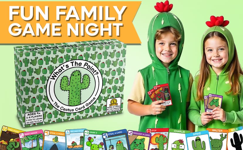 What's The Point? The Cactus Card Game - A Fun and Strategic Game for Families, Perfect for Family Play Night, Easy to Learn, Portable for Travel, and Ideal for Players of All Ages