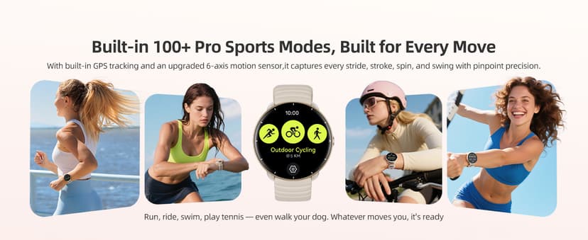 Parsonver Parsonver Swimming Smart Watch, 5ATM Waterproof for Pool & Open Water, Built-in GPS & Compass, AMOLED Fitness Tracker with 100+ Sports Modes, Heart Rate & Sleep Monitor, AI Swim Analysis, French Grey