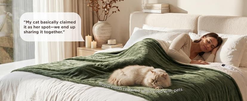 Bedsure Heated Blanket Throw Blanket - Fast Heating Electric Blanket, GentleSoft Flannel Heated Throw with 4 Time Settings, 6 Heating Settings, Warm Gifts for Grandma (50x60 inches, Grey)