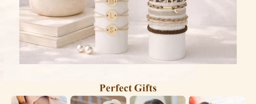 Hair Ties | Initial | Christmas Birthday Gifts for Women Girls Teen Girls | Stocking Stuffers | Hair Accessories | Letter M Teen Girl Gifts Trendy Stuff - 10 Pcs Hair Ties Bracelets, Gifts B0GL5L7B8H