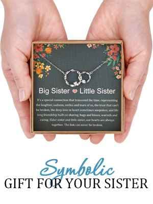 Sister Gifts, Sterling Silver Interlocking 2 Circles Necklace for Big & Little Sisters, Sister Birthday Gifts from Sisters