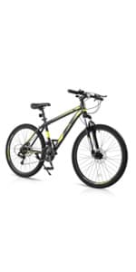Ktaxon Mountain Bike 24/26/27.5 Inch Men & Women Mountain Bike with 21-Speed Adult Bikes, Double Disc Brake, Suspension Fork and High Carbon Steel Frame