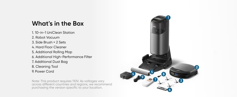 eufy Robot Vacuum Omni S1 Pro, HydroJet System with Roller Mop, Robot Vacuum and Mop Combos, Eco-Clean Ozone, Incrediable Suction, Obstacle Avoidance, Auto Mop Washing & Drying, Self-Emptying