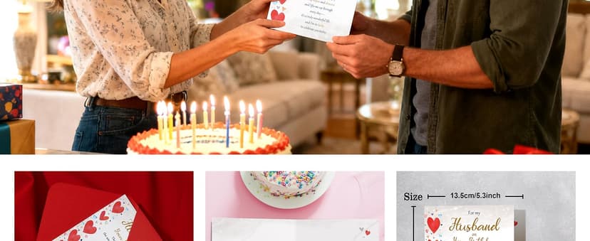 Happy Birthday Decorations for Men, 8x5.3 Inches, Double, Sided Beixian Funny Birthday Card Gifts for Husband from Wife B0FPPZBHDL