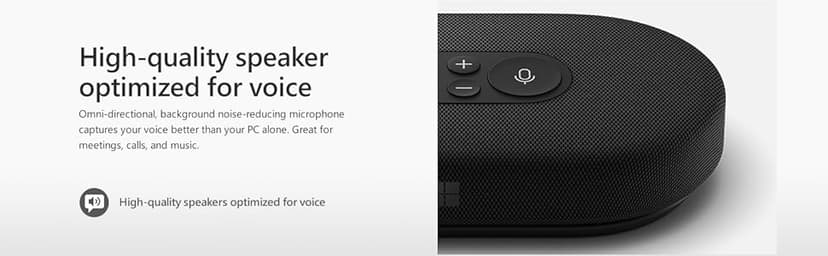 Microsoft Modern USB-C Speaker, Certified for Microsoft Teams, 2- Way Compact Stereo Speaker, Call Controls, Noise Reducing Microphone. Wired USB-C Connection,Black