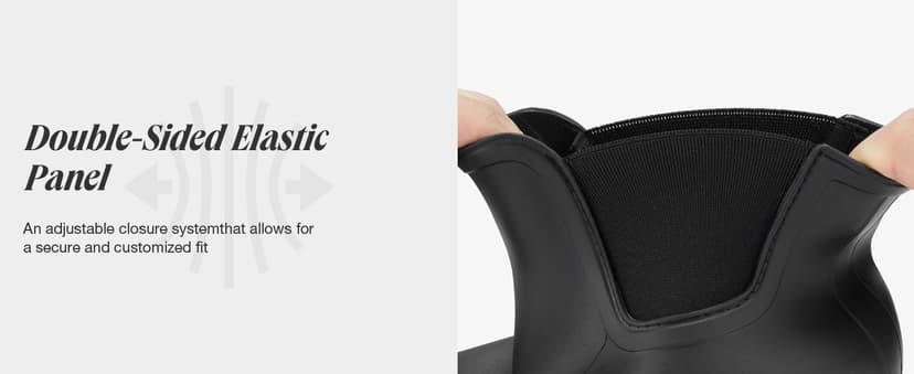 HISEA Women's Short Rain Boots Fashion Waterproof Chelsea Boots Ankle Garden Shoes for Ladies Non Slip Outdoor Work Booties Lightweight Rubber Rainboots with Comfort Insole