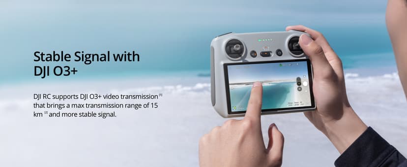DJI RC, Remote Controller with Lightweight Body, FHD Screen, 4hr Battery, Precision Control Sticks, O3+ Transmission
