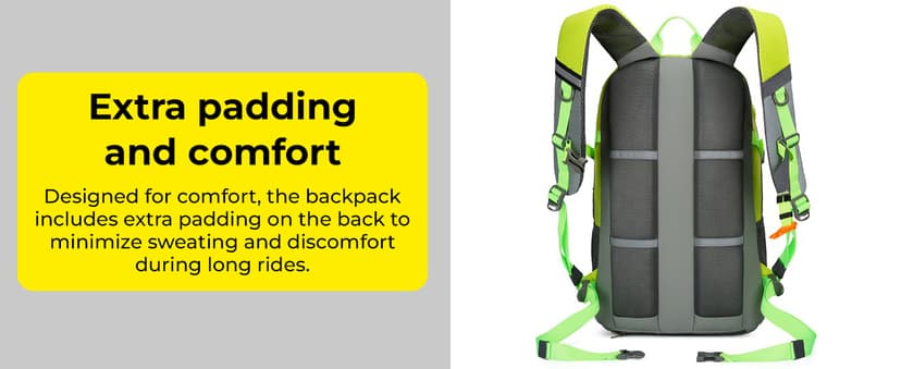 Reflective Motorcycle Backpack – Hi Viz EDC Commuter Bag for Riders, Night Travel, and Daily Use with Helmet Holder, Laptop Compartment, Ventilated Back, Urban Gear (green backpack)