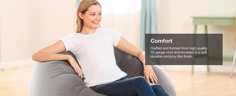 Intex 6 Pack Inflatable Beanless Bag Chair, Portable Blowup Lounge Seating, Gray