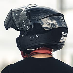 ILM 159BT Bluetooth Modular Motorcycle Helmet 2-3 Riders Intercom Full Face Flip up Casco DOT with Face Mask (MatteBlack, L)