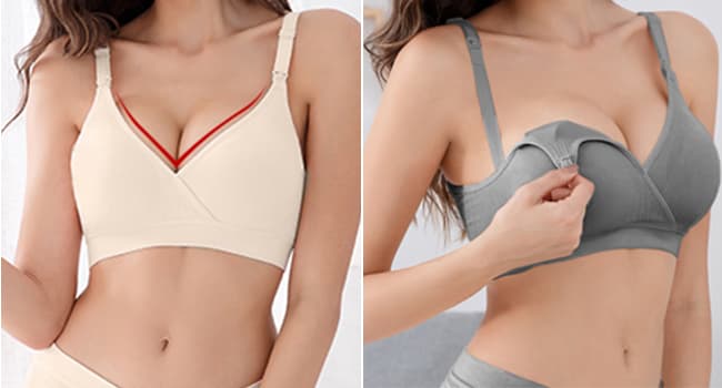 Vinfact 3 Pack Nursing Bras for Breastfeeding Seamless V Neck Maternity Bra Women Pregnancy Breastfeeding Bra