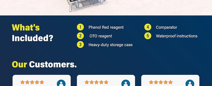 Lupo 3-in-1 Pool Test Kit | Pool Testing Kit for Residential Swimming Pools & Spas for Testing Total Chlorine, Total Bromine & pH | Pool Chemical Test for Quick & Accurate at-Home Pool Water Testing