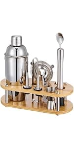 Bar Sets All Practical Bars Accessories, 18/8 Stainless Steel, for Drink Mixing, Bar, Home, Lounge & Party, Gift, Silver Wukuna Cocktail Shaker Bartender Kit, 15 Pcs Bar Tool with Acrylic Stand B0CH9K479X
