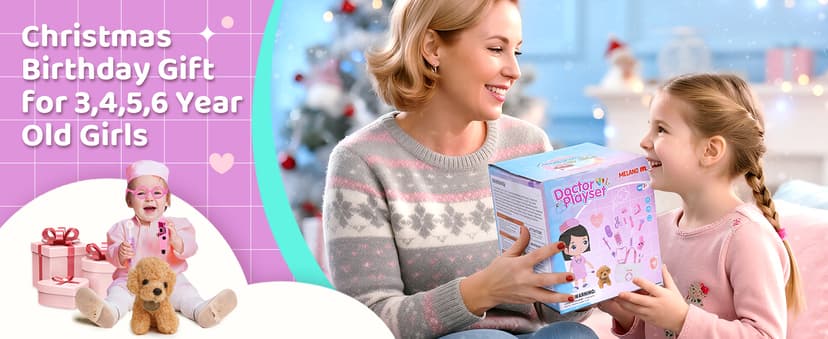 A gift for girls birthday Christmas, Encourages caring role play, builds confidence, stays neatly organized Meland Doctor Kit with Puppy for Girls, Pretend Play Toy Gift for Ages 3–6 B09PD6YWF1