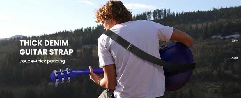 CAHAYA Acoustic Electric Guitar Kit - 41” Carbon Fiber Adult Beginner Set with Bag and Strap Built-In Pickup Rich Resonance & Warm Tone for Performance Ready, Pearl Blue-Purple Finish