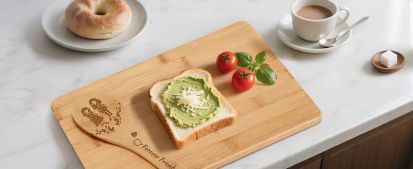 Recipe for a Best Friend Gift Set, Bamboo Cutting Board with Engraved Utensils, Unique Kitchen Gifts for Women, Bestie Gifts for Birthday, Christmas, Housewarming, Graduation, Long Distance Friendship