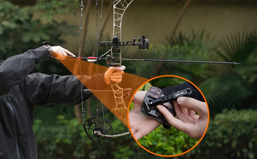 LWANO Archery Compound Bow Release Aids Trigger 360° Adjustable Wristband Release Aids for Adults Youth Kids Hunting Shooting Accessories