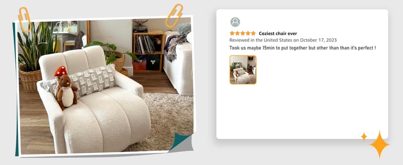 LOULENS Lambswool Accent Chair, Modern Upholstered Sherpa Accent Chair, Comfy Teddy Single Armchair with Pillow for Living Room, Bedroom (Beige, Backrest Under The Cushion)