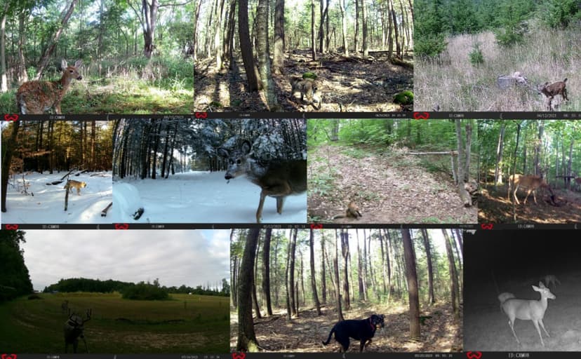 Mini Trail Camera 4 Pack 24MP 1080P HD, Game Cam with SD Card, Waterproof Tiny Deer Camera Night Vision Motion Activated with Fast Trigger Time for Outdoor Wildlife Monitoring