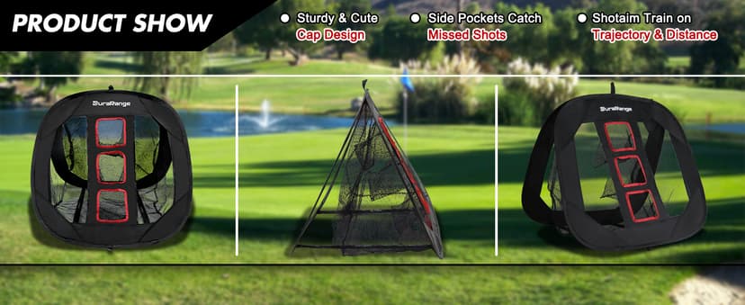 Pop-Up Golf Chipping Net - Ultimate Target Training Chip Aids for Precision & Distance, Outdoor | Indoor Practice, Golfer Gift