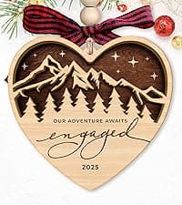Engagement Gifts for Couples - Gifts for Newly Engaged Couples - Engagement Gift for Her, Bride to Be, Couple - Just Engaged Gift for Friends, Women, Fiance - Wood Christmas Ornament 2025