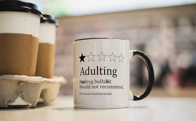 Funny Gifts for Age Ceremony, Hilarious Being an Adult Would Not Recommend Coffee Mug,Birthday Christmas Gifts for 18 Years Old Grown-Up Tea Cup 11 OZ B0DNJHSK26