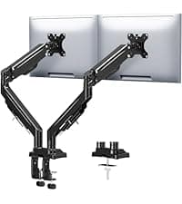 MOUNTUP Dual Monitor Stand for Desk, Monitor Arms for 2 Monitors 32 27 24 22 Inches, Height Adjustable Double Monitor Mount, VESA Mount with C-Clamp & Grommet Base, Holds 4.4-17.6lbs
