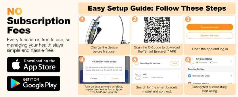 Smart Bracelet for Women, Jewelry Fitness Tracker with 2 Bands, Heart Rate & SpO₂ Monitor, Stress & Sleep Tracking, Step & Calorie Counter, 5ATM Waterproof for iOS & Android, No Subscription, Silver