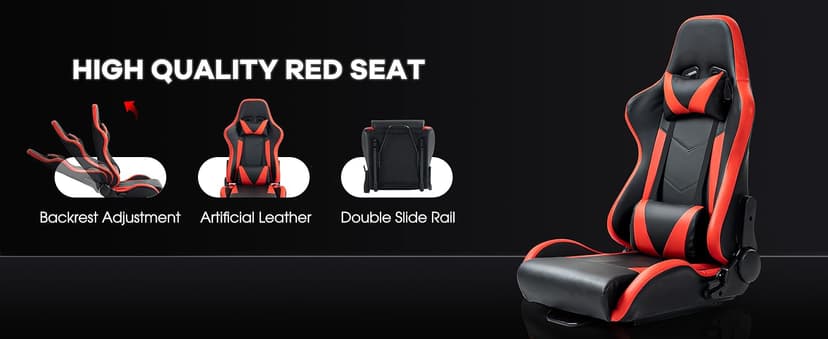 Dardoo G29 Adjustable Gaming Sim Cockpit With Red Seat Fit for Logitech G920 G923, for Thrustmaster T300 Racing Steering Wheel Stand, Not Including Steering Wheel Pedal and Handbrake