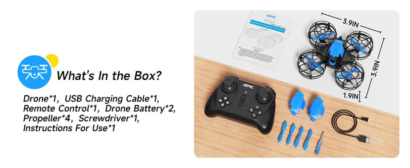 4DRC V18 Mini Drone for Kids Beginners, RC Quadcopter with 2 Control Modes, Headless Mode, Altitude Hold, Auto Hover, 3 Speeds, 3D Flips, LED Lights, 2 Batteries, Gift Toy for Boys